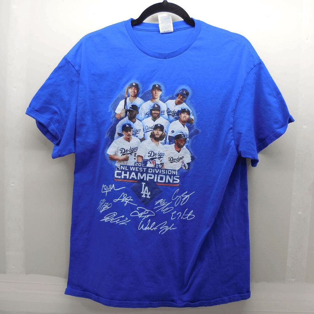 LA‎ Dodgers 2019 NL West Division Signatures Edition Player Picture Mens L Shirt